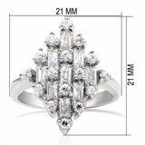 Alamode Rhodium Brass Ring with AAA Grade CZ in Clear - Alamode - Flyclothing LLC