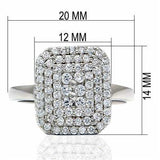 Alamode Rhodium Brass Ring with AAA Grade CZ in Clear - Alamode - Flyclothing LLC