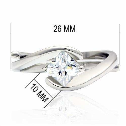 Alamode Rhodium Brass Ring with AAA Grade CZ in Clear - Alamode - Flyclothing LLC