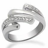 Alamode Rhodium Brass Ring with AAA Grade CZ in Clear - Alamode - Flyclothing LLC