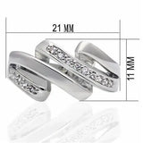 Alamode Rhodium Brass Ring with AAA Grade CZ in Clear - Alamode - Flyclothing LLC