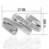 Alamode Rhodium Brass Ring with AAA Grade CZ in Clear - Alamode