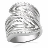 Alamode Rhodium Brass Ring with No Stone - Alamode - Flyclothing LLC