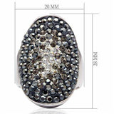 Alamode Rhodium Brass Ring with Top Grade Crystal in Multi Color - Alamode - Flyclothing LLC