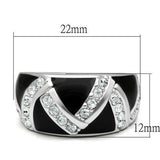 Alamode Rhodium Brass Ring with Top Grade Crystal in Clear - Alamode - Flyclothing LLC