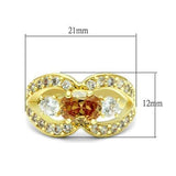 Alamode Gold Brass Ring with AAA Grade CZ in Champagne - Alamode