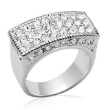 Alamode Rhodium Brass Ring with Top Grade Crystal in Clear - Alamode - Flyclothing LLC
