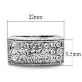 Alamode Rhodium Brass Ring with Top Grade Crystal in Clear - Alamode - Flyclothing LLC