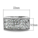 Alamode Rhodium Brass Ring with Top Grade Crystal in Clear - Alamode - Flyclothing LLC