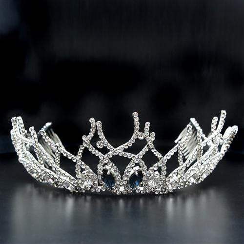 Alamode Imitation Rhodium Brass Tiaras & Hair Clip with Top Grade Crystal in Montana - Alamode - Flyclothing LLC