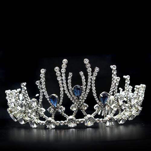 Alamode Imitation Rhodium Brass Tiaras & Hair Clip with Top Grade Crystal in Montana - Alamode - Flyclothing LLC