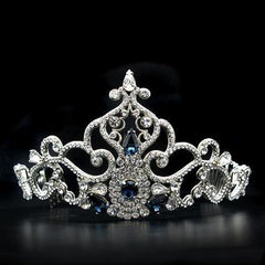 Alamode Imitation Rhodium Brass Tiaras & Hair Clip with Top Grade Crystal in Montana