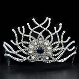 Alamode Imitation Rhodium Brass Tiaras & Hair Clip with Top Grade Crystal in Montana - Alamode - Flyclothing LLC