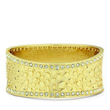 Alamode Flash Gold White Metal Bangle with Top Grade Crystal in Clear - Alamode