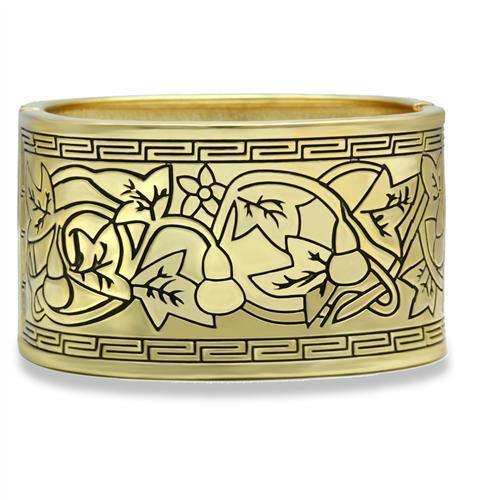 Alamode Flash Gold White Metal Bangle with No Stone - Alamode - Flyclothing LLC