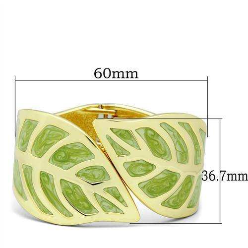 Alamode Flash Gold White Metal Bangle with Epoxy in No Stone - Alamode - Flyclothing LLC