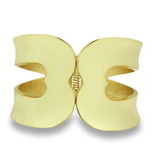 Alamode Flash Gold White Metal Bangle with No Stone - Alamode
