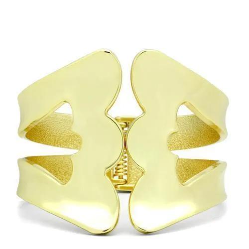 Alamode Flash Gold White Metal Bangle with No Stone - Alamode