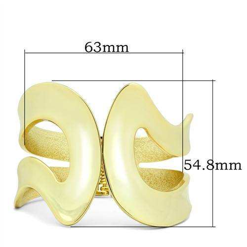 Alamode Flash Gold White Metal Bangle with No Stone - Alamode - Flyclothing LLC