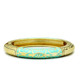 Alamode Flash Gold White Metal Bangle with Epoxy in No Stone - Alamode