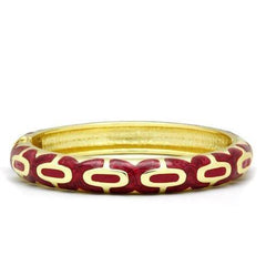 Alamode Flash Gold White Metal Bangle with Epoxy in No Stone - Alamode
