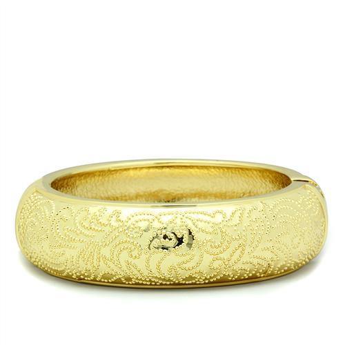 Alamode Flash Gold White Metal Bangle with No Stone - Alamode