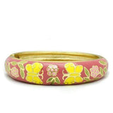 Alamode Flash Gold White Metal Bangle with Epoxy in No Stone - Alamode - Flyclothing LLC