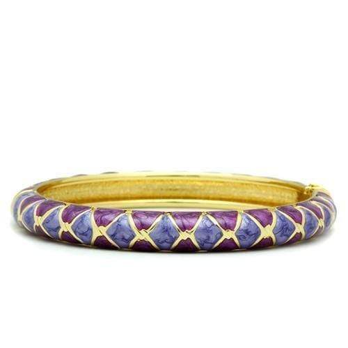Alamode Flash Gold White Metal Bangle with Epoxy in No Stone - Alamode - Flyclothing LLC