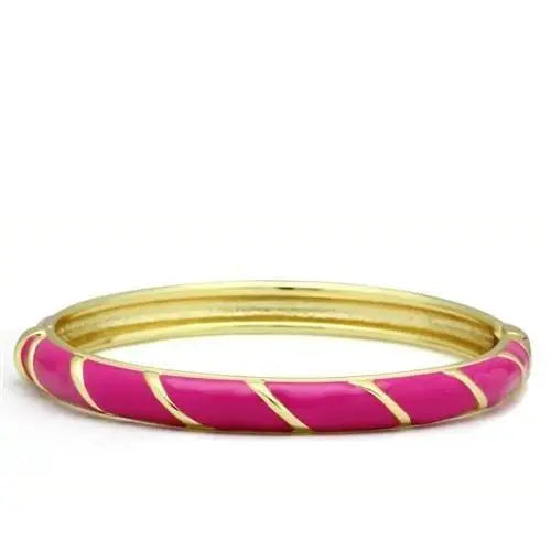 Alamode Flash Gold White Metal Bangle with Epoxy in No Stone - Alamode - Flyclothing LLC
