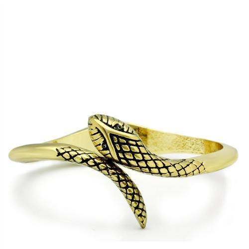 Alamode Flash Gold White Metal Bangle with Top Grade Crystal in Clear - Alamode