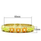 Alamode Flash Gold White Metal Bangle with Top Grade Crystal in Clear - Alamode - Flyclothing LLC