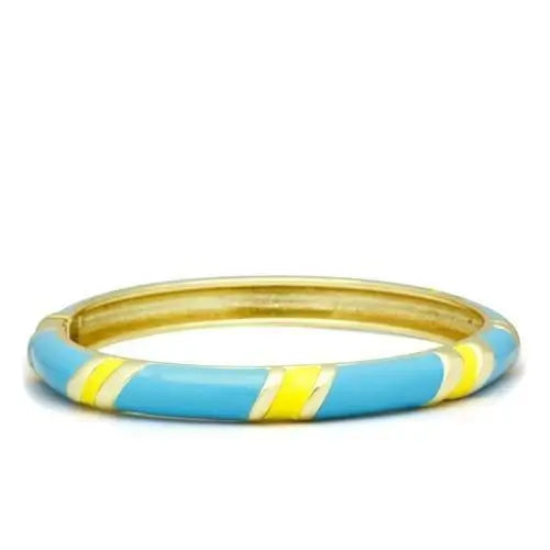 Alamode Flash Gold White Metal Bangle with Epoxy in No Stone - Alamode - Flyclothing LLC