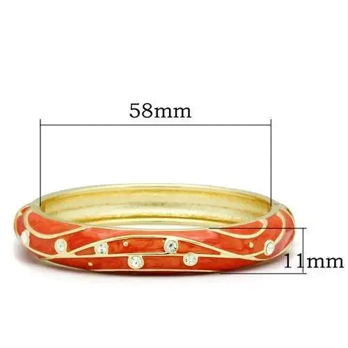 Alamode Flash Gold White Metal Bangle with Top Grade Crystal in Clear - Alamode - Flyclothing LLC