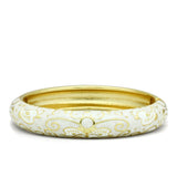Alamode Flash Gold White Metal Bangle with Epoxy in No Stone - Alamode