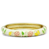 Alamode Flash Gold White Metal Bangle with Epoxy in No Stone - Alamode
