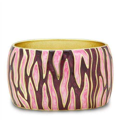 Alamode Flash Gold White Metal Bangle with Epoxy in No Stone - Alamode - Flyclothing LLC