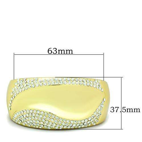 Alamode Flash Gold White Metal Bangle with Top Grade Crystal in Clear - Alamode - Flyclothing LLC