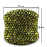 Alamode TIN Cobalt Black Brass Ring with Top Grade Crystal in Olivine color - Alamode - Flyclothing LLC