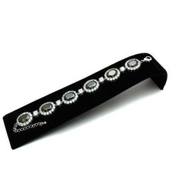 Alamode Rhodium Brass Bracelet with AAA Grade CZ in Olivine color - Alamode