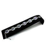 Alamode Rhodium Brass Bracelet with AAA Grade CZ in Amethyst - Alamode - Flyclothing LLC