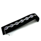 Alamode Rhodium Brass Bracelet with AAA Grade CZ in Amethyst - Alamode - Flyclothing LLC