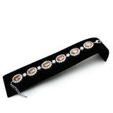 Alamode Rhodium Brass Bracelet with AAA Grade CZ in Champagne - Alamode - Flyclothing LLC