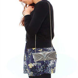 Alamode Imitation Rhodium White Metal Clutch with Top Grade Crystal in White - Alamode - Flyclothing LLC