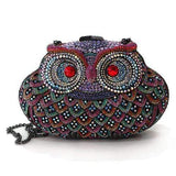 Alamode Ruthenium White Metal Clutch with Top Grade Crystal in Multi Color - Alamode - Flyclothing LLC