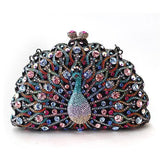 Alamode Ruthenium White Metal Clutch with Top Grade Crystal in Multi Color - Alamode