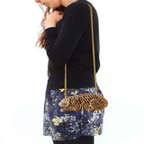 Alamode Gold White Metal Clutch with Top Grade Crystal in Multi Color - Alamode - Flyclothing LLC