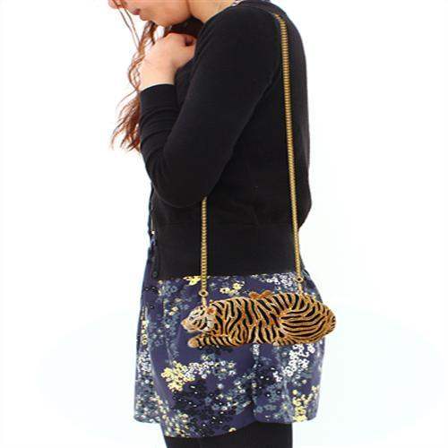 Alamode Gold White Metal Clutch with Top Grade Crystal in Multi Color - Alamode - Flyclothing LLC