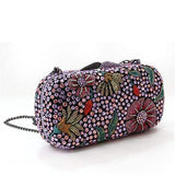Alamode Ruthenium White Metal Clutch with Top Grade Crystal in Multi Color - Alamode - Flyclothing LLC