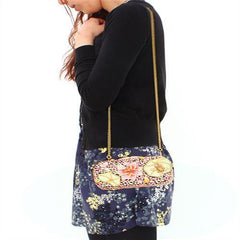 Alamode Ancientry Gold White Metal Clutch with Top Grade Crystal in Multi Color - Alamode