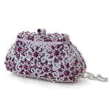 Alamode Imitation Rhodium White Metal Clutch with Top Grade Crystal in Multi Color - Alamode - Flyclothing LLC